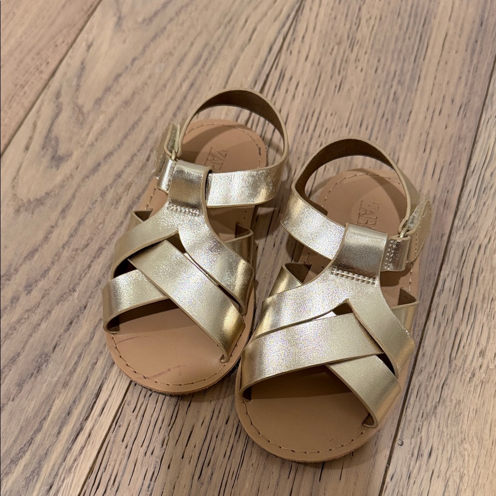 Zara Gold Kids Sandals